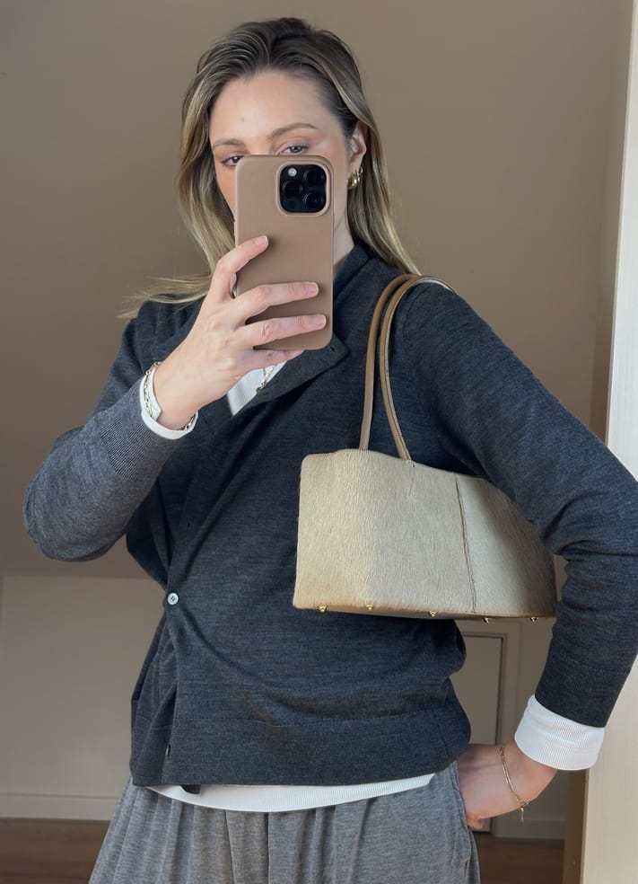 Vintage Mamuz Beige Calf Hair Shoulder Bag