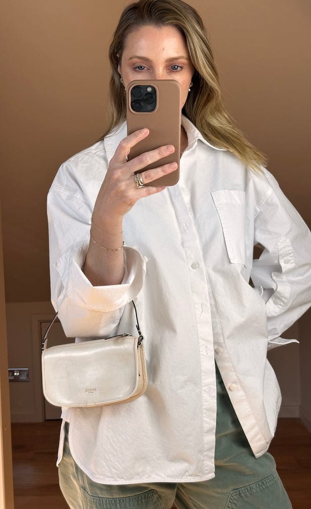 Vintage Loewe Cream Leather Top Handle Bag