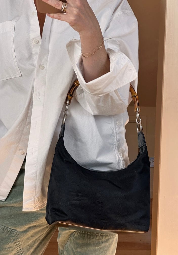 Vintage Gucci Nylon Bag with Bamboo Handle