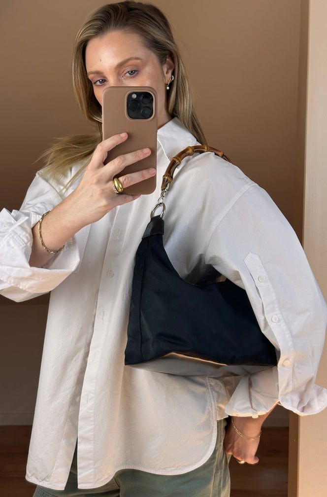 Vintage Gucci Nylon Bag with Bamboo Handle