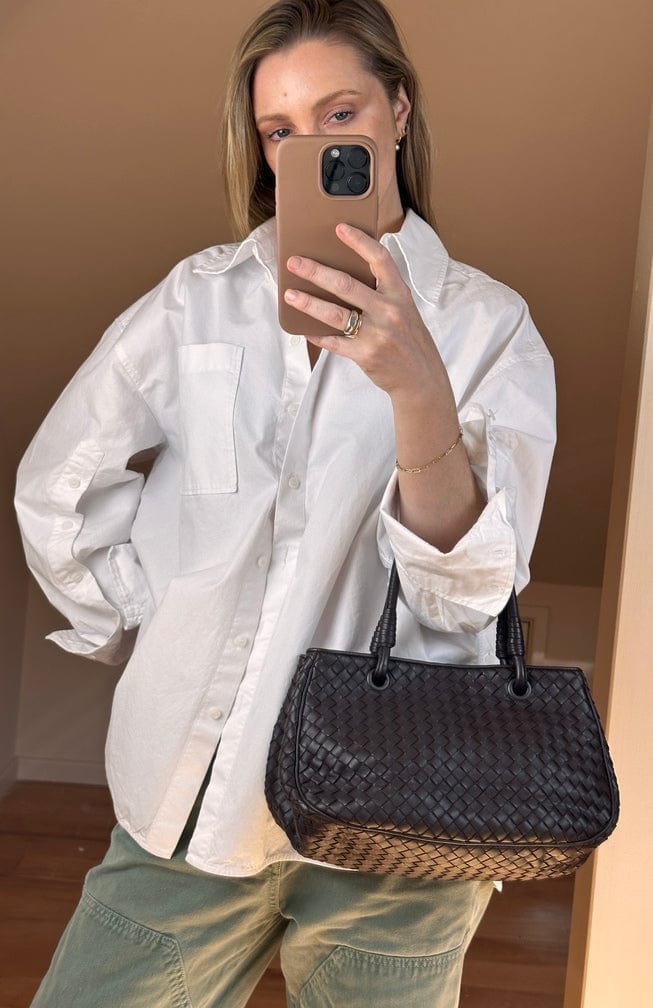 Vintage Bottega Veneta Brown Intrecciato Leather Tote