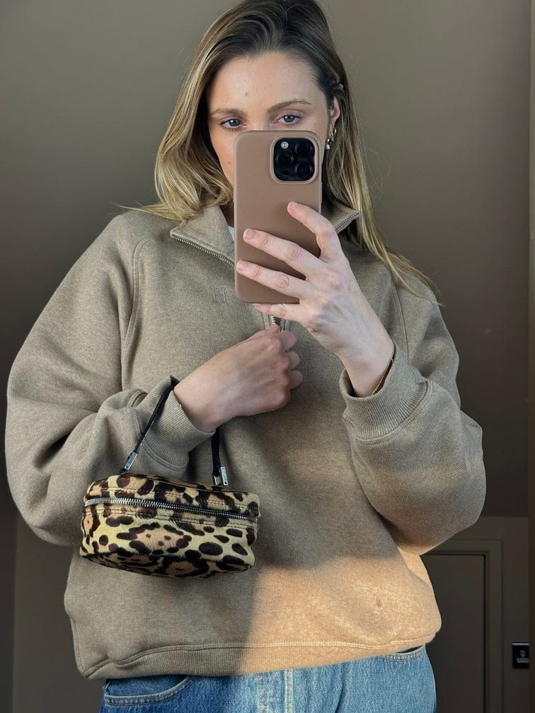 Fendi Vintage Mini Top Handle Bag In Leopard Calf Hair