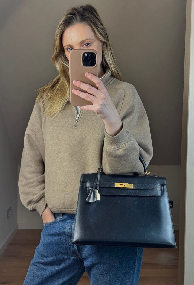 Hermès Kelly Sellier 32 in Black Box Calf with Gold Hardware