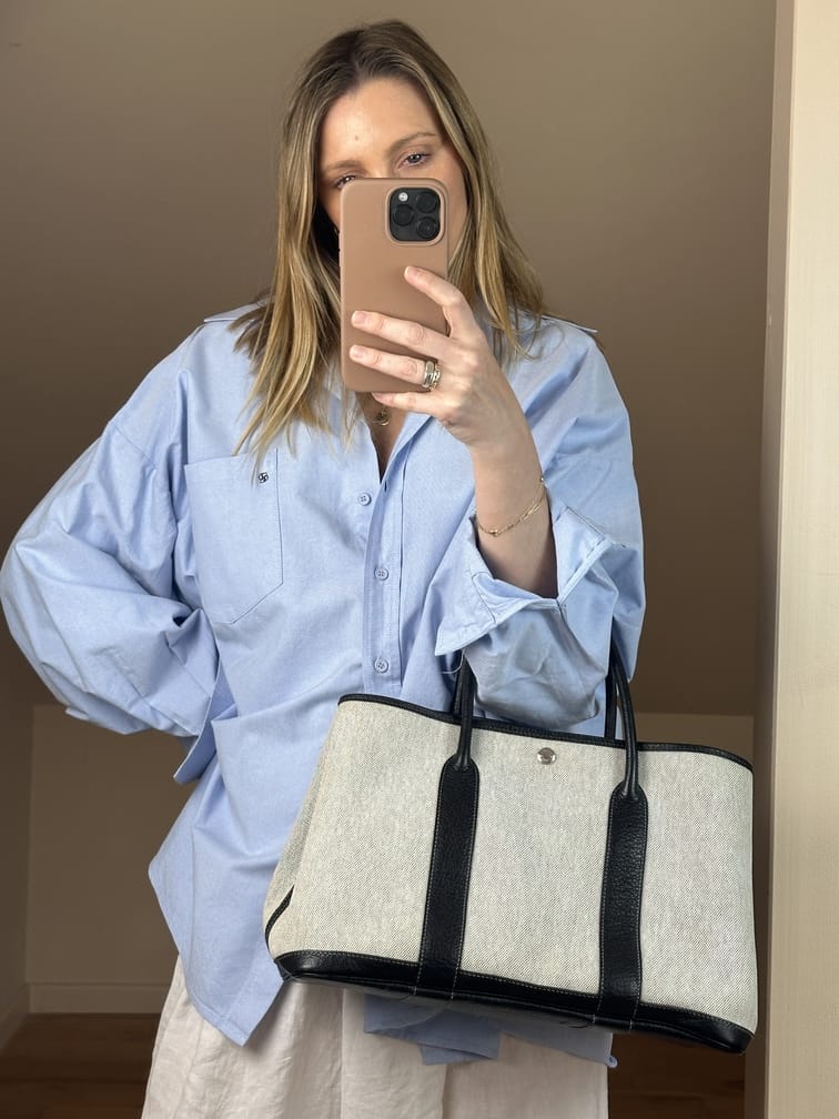 Hermès Garden Party Canvas and Leather Tote Bag