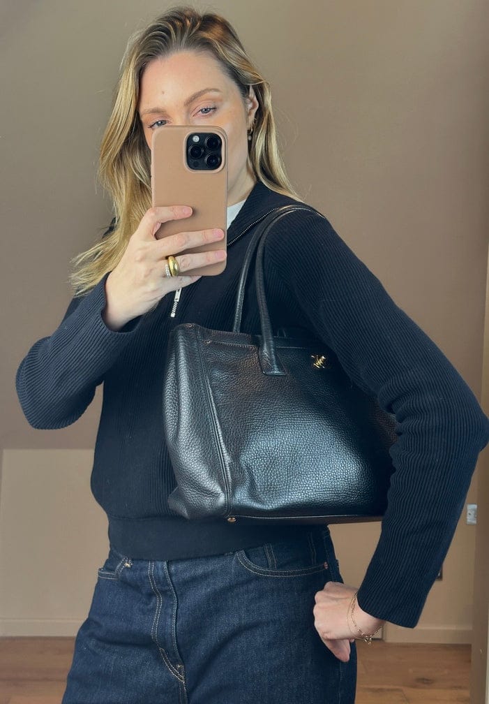 Vintage Chanel Executive Caviar Leather Tote Bag