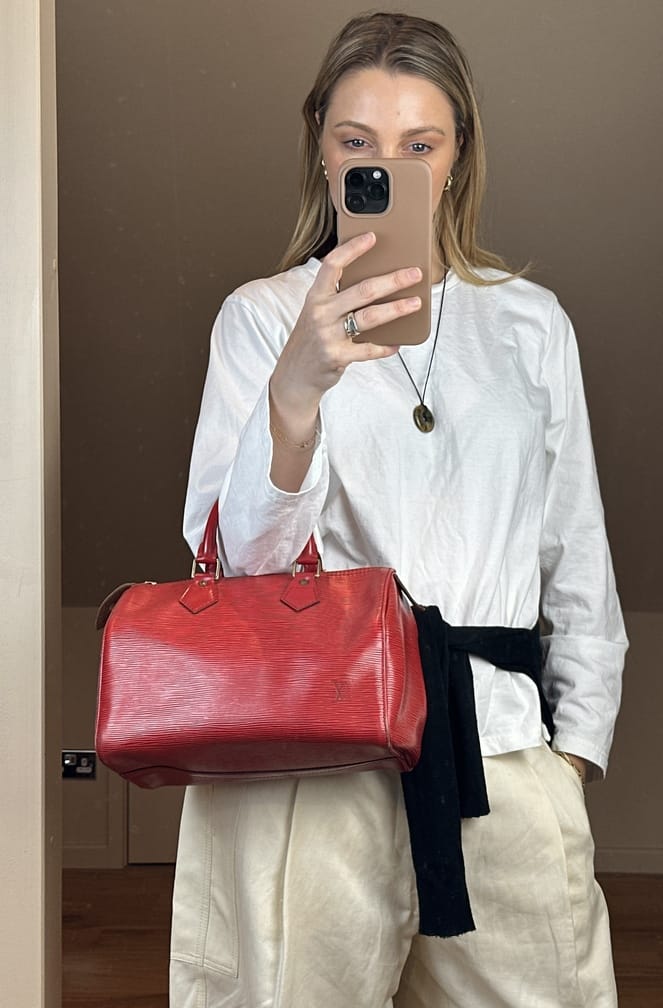 Vintage Louis Vuitton Speedy 25 in Red Epi Leather