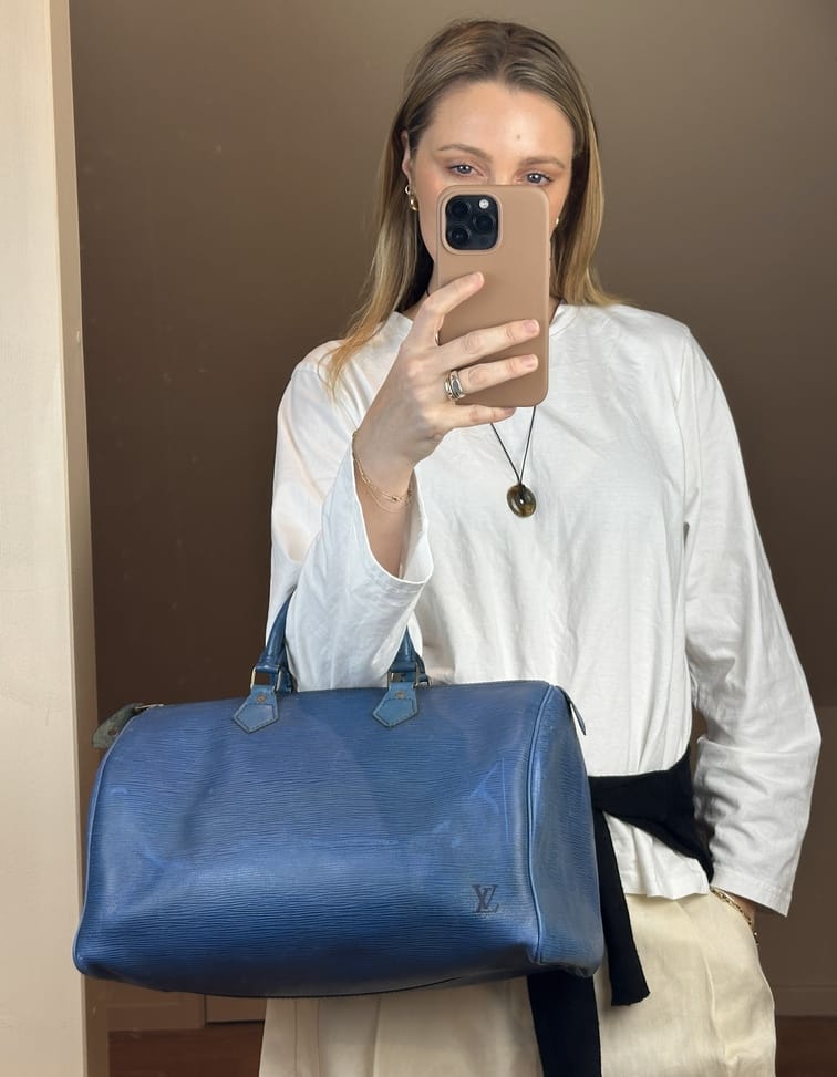 Vintage Louis Vuitton Speedy 35 in Blue Epi Leather