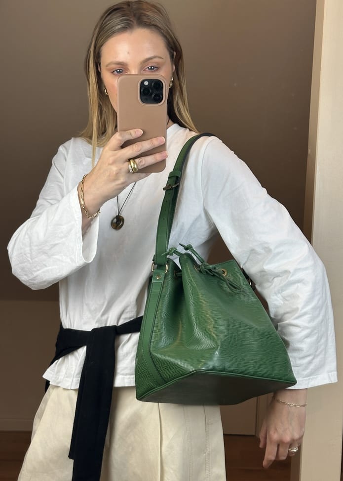 Vintage Louis Vuitton Petit Noé Green Epi Leather Bucket Bag – The