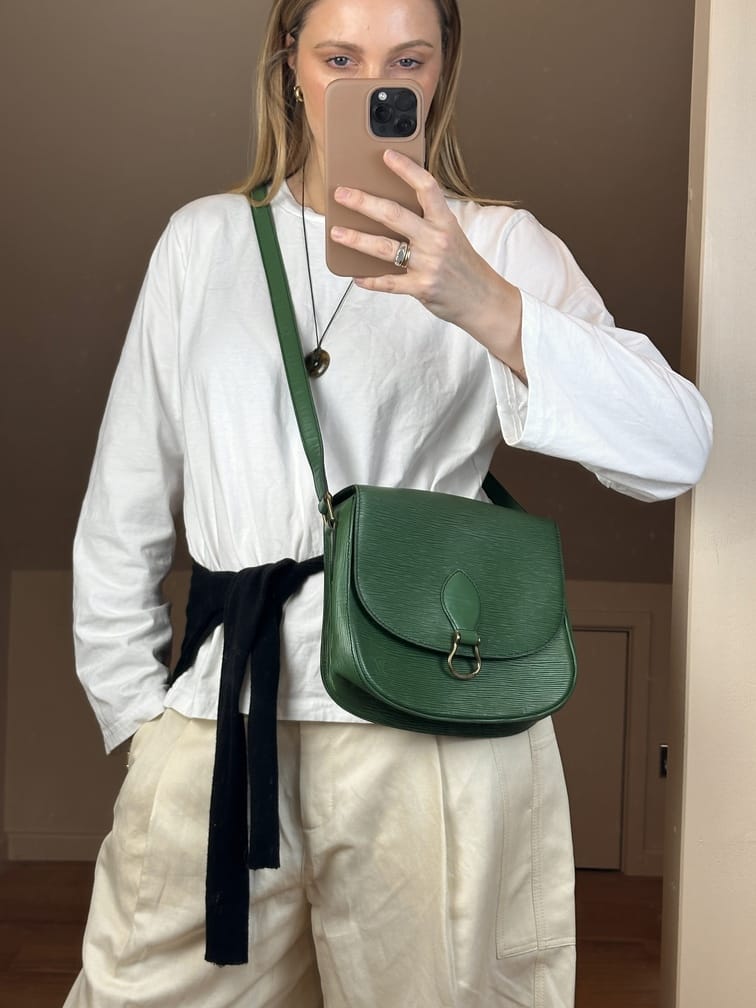 Louis Vuitton Saint Cloud Green Epi Leather Crossbody Bag