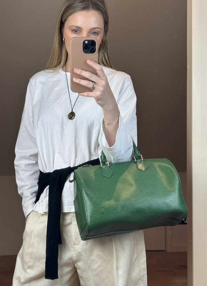 Vintage Louis Vuitton Speedy 30 in Green Epi Leather