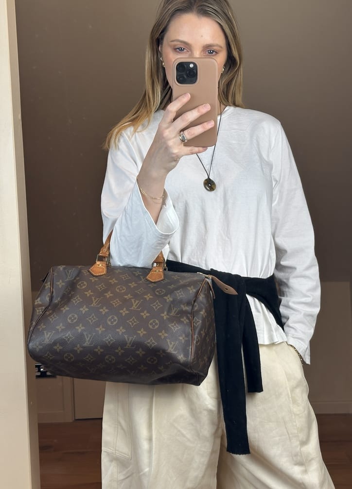 Louis Vuitton 30 Speedy Bag In Brown Monogram Coated Canvas