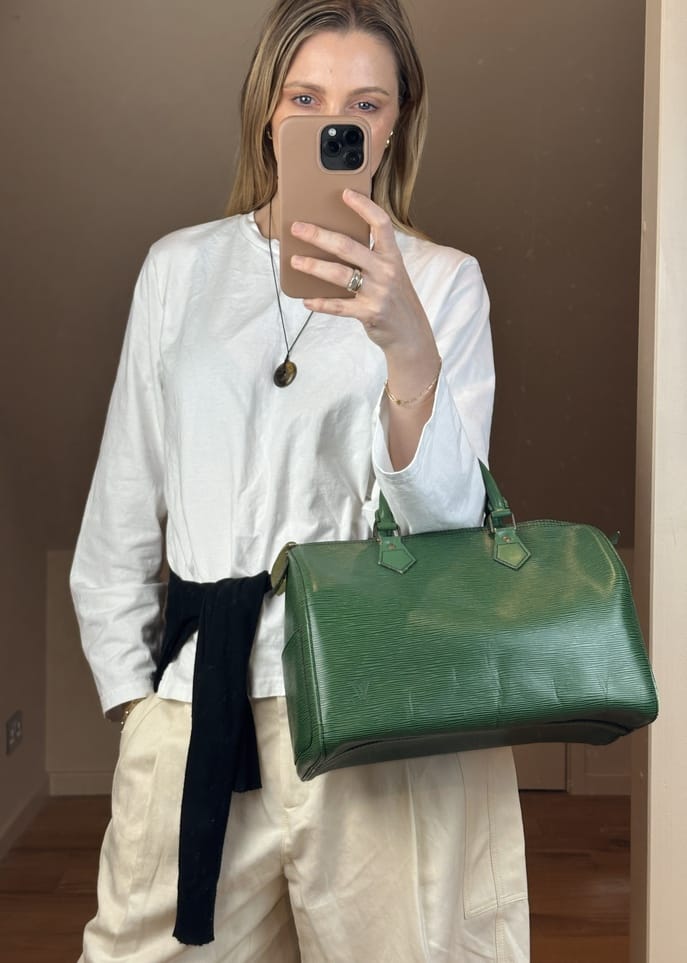 Vintage Louis Vuitton Speedy 30 in Green Epi Leather
