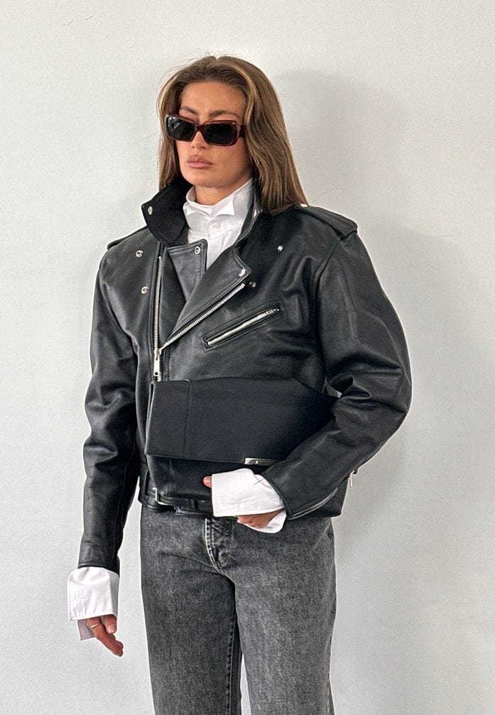 Céline Phoebe Philo Blade Black Leather Clutch Bag