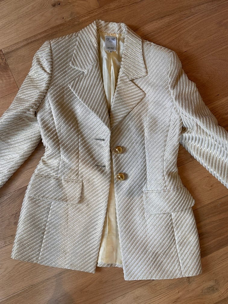Vintage Celine Paris Textured Blazer Size 40
