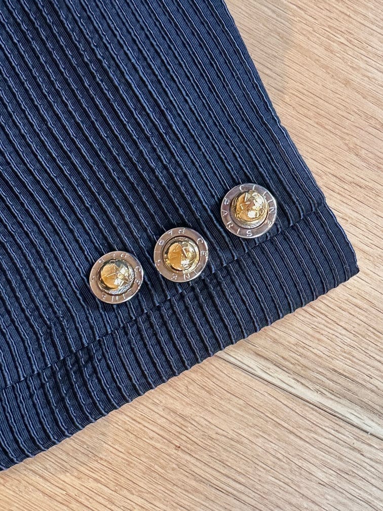 Vintage Celine Paris Black Blazer With Gold Buttons