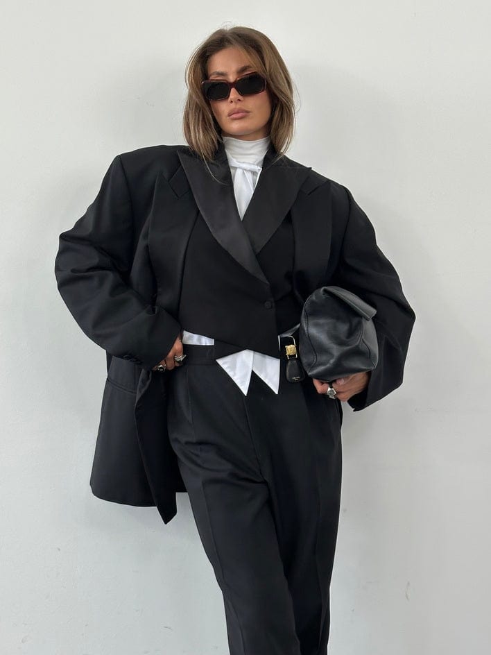 Céline Phoebe Philo Blade Black Leather Clutch Bag