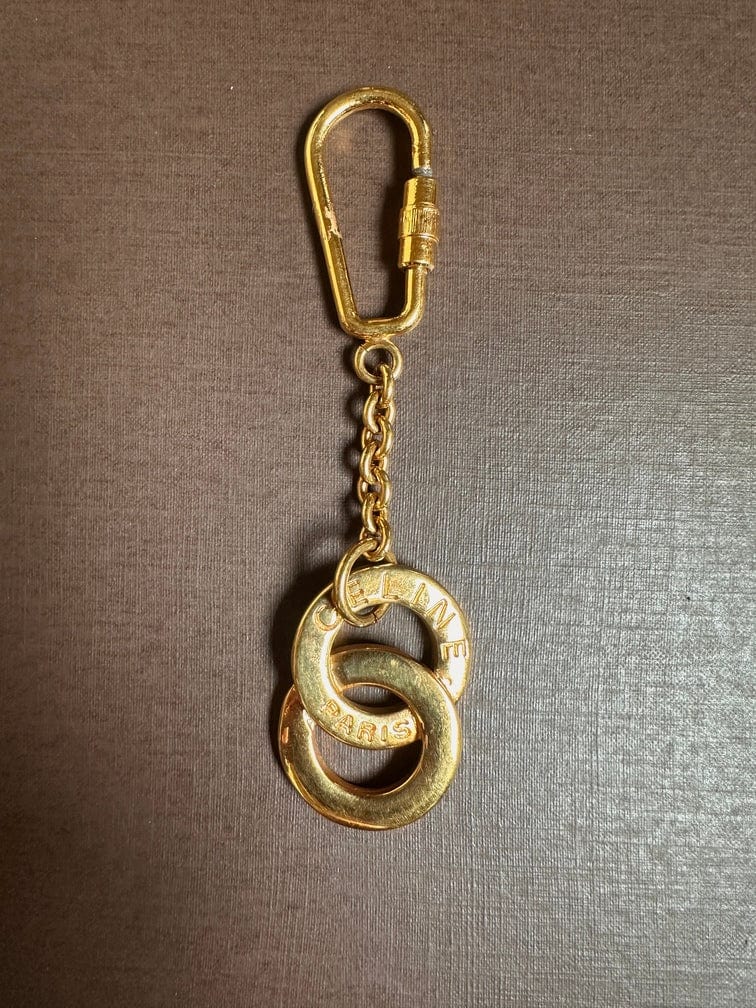 Vintage Celine Gold Rings Keyring