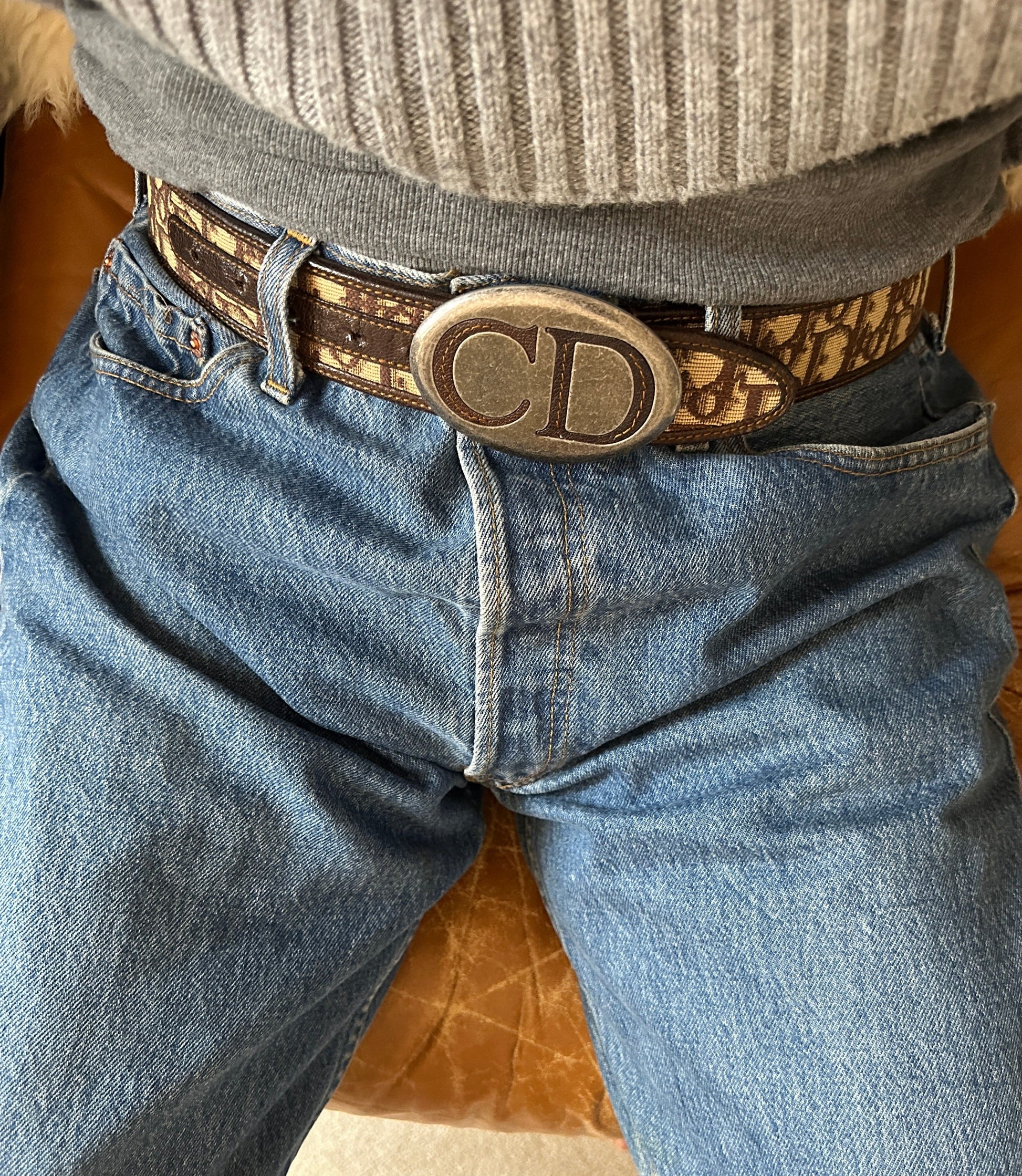 Vintage Christian Dior Brown Monogram Belt