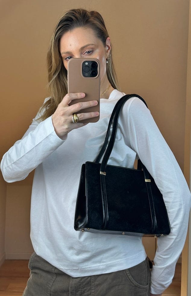 Vintage Gucci 90's Black Calf Hair Shoulder Bag