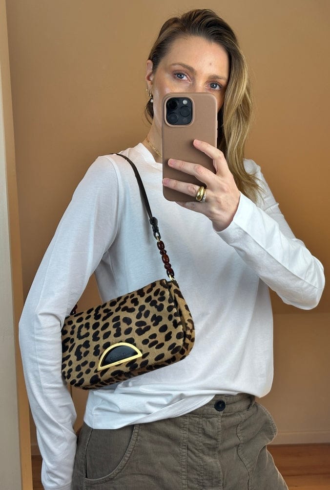 Vintage Christian Dior Leopard Print Pony Hair Malice Bag