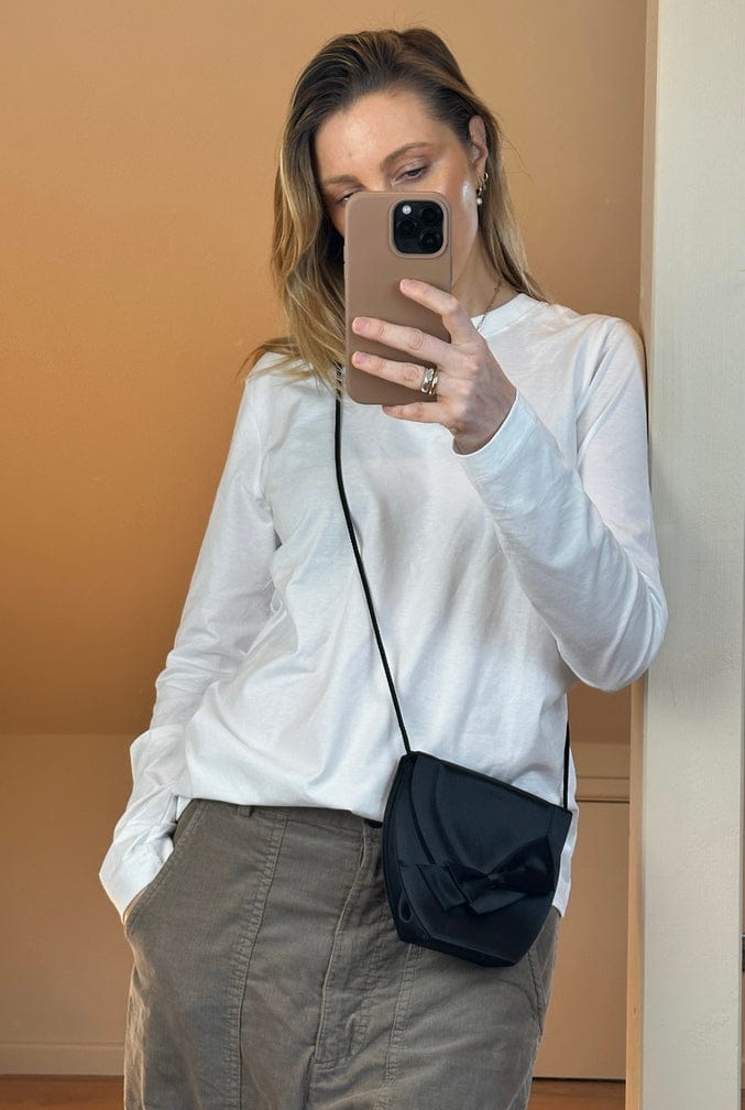 Vintage Yves Saint Laurent Black Satin Evening Bag