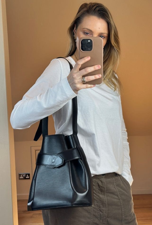 Borsa Louis Vuitton vintage in pelle Epi nera