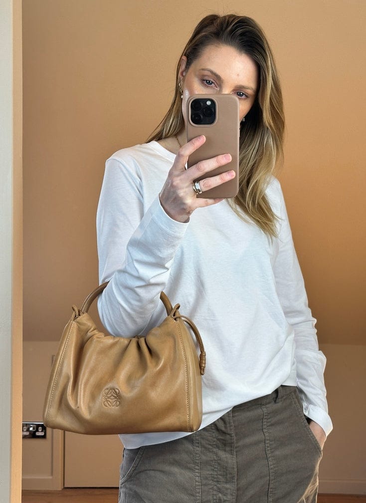 Vintage Loewe Tan Leather Shoulder Bag