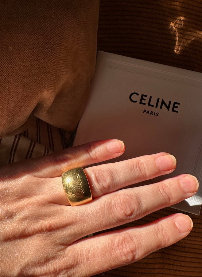 Celine Triomphe Gold Plated Ring