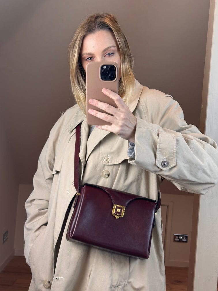 Vintage Celine Burgundy Crossbody Bag