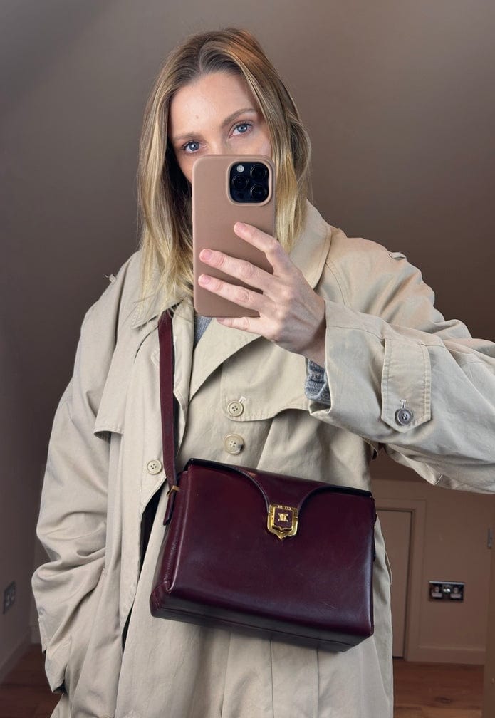 Vintage Celine Burgundy Crossbody Bag