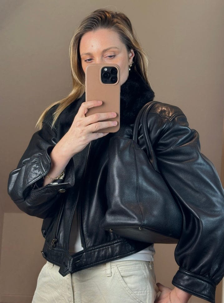 Vintage Chanel Executive Caviar Leather Tote Bag