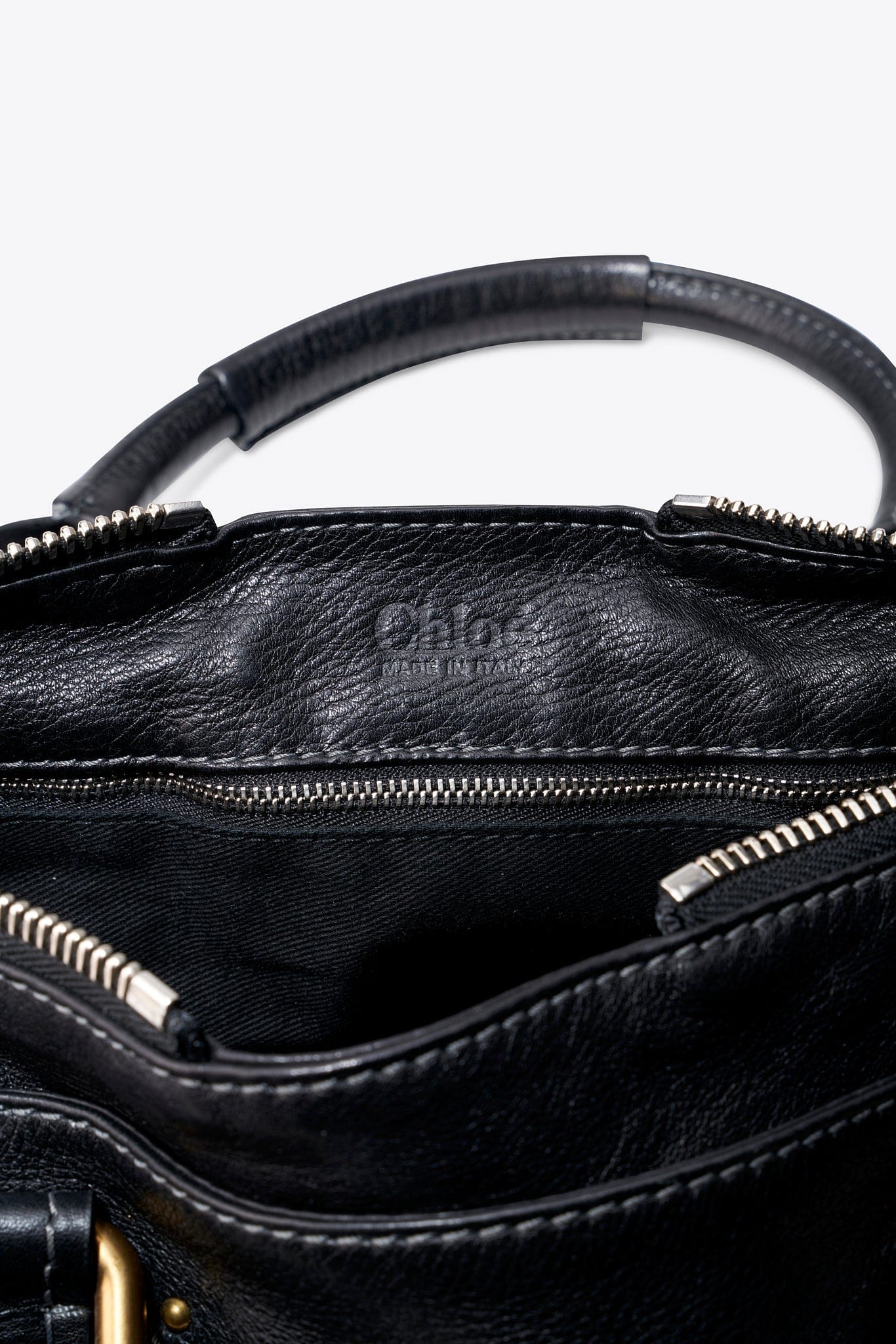 Chloé Paddington Bag in Black Leather with Gold Tone Hardware