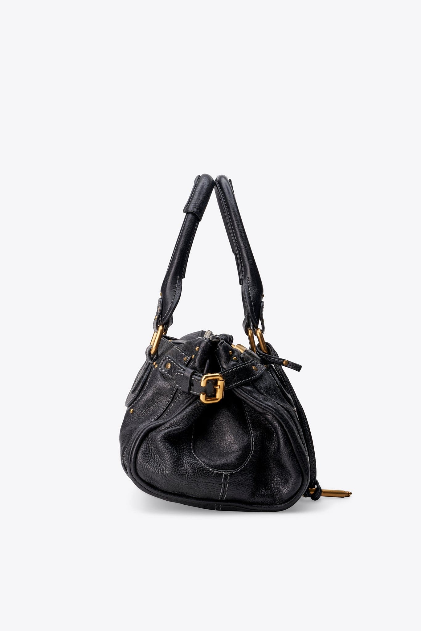 Chloé Paddington Bag in Black Leather with Gold Tone Hardware