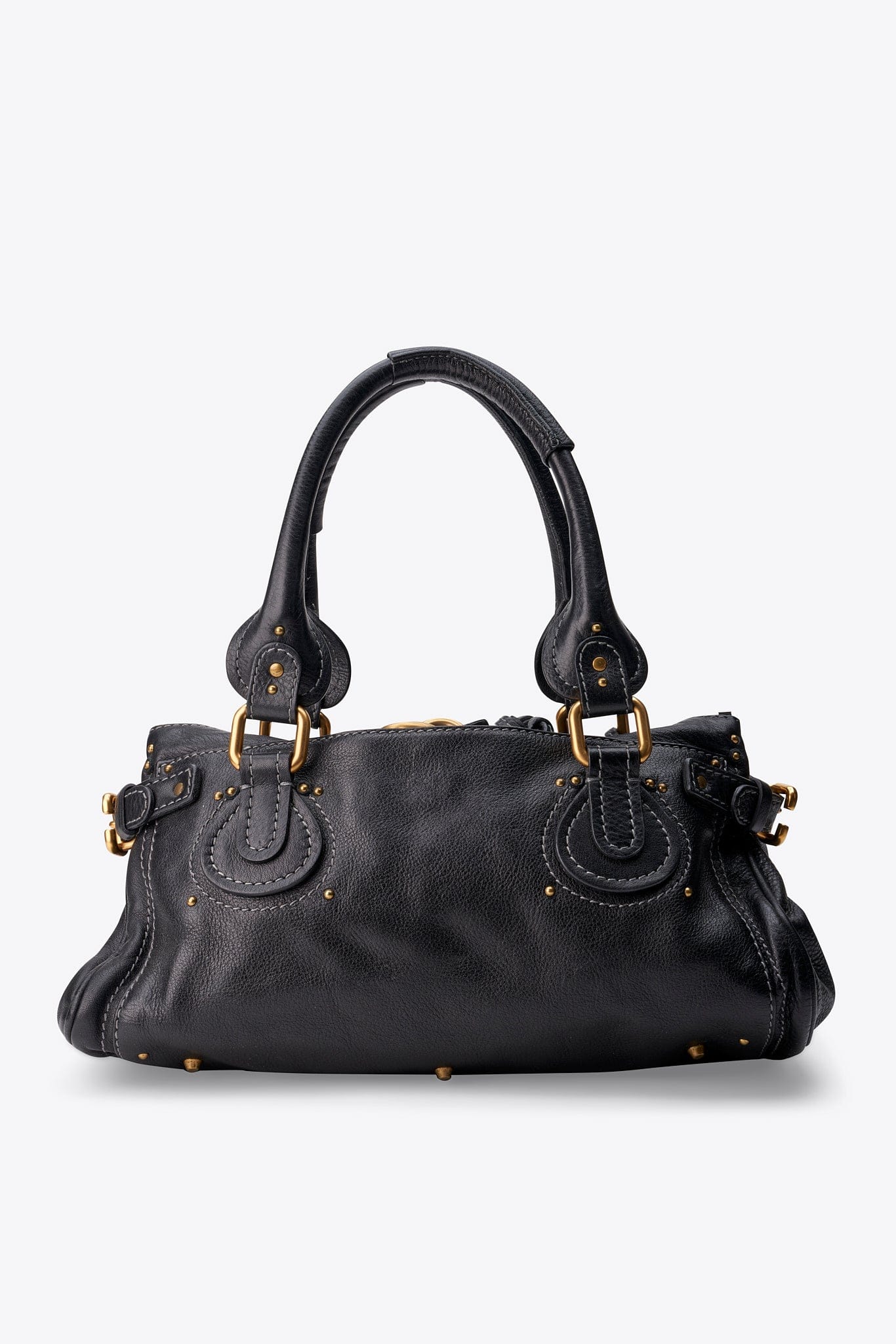 Chloé Paddington Bag in Black Leather with Gold Tone Hardware