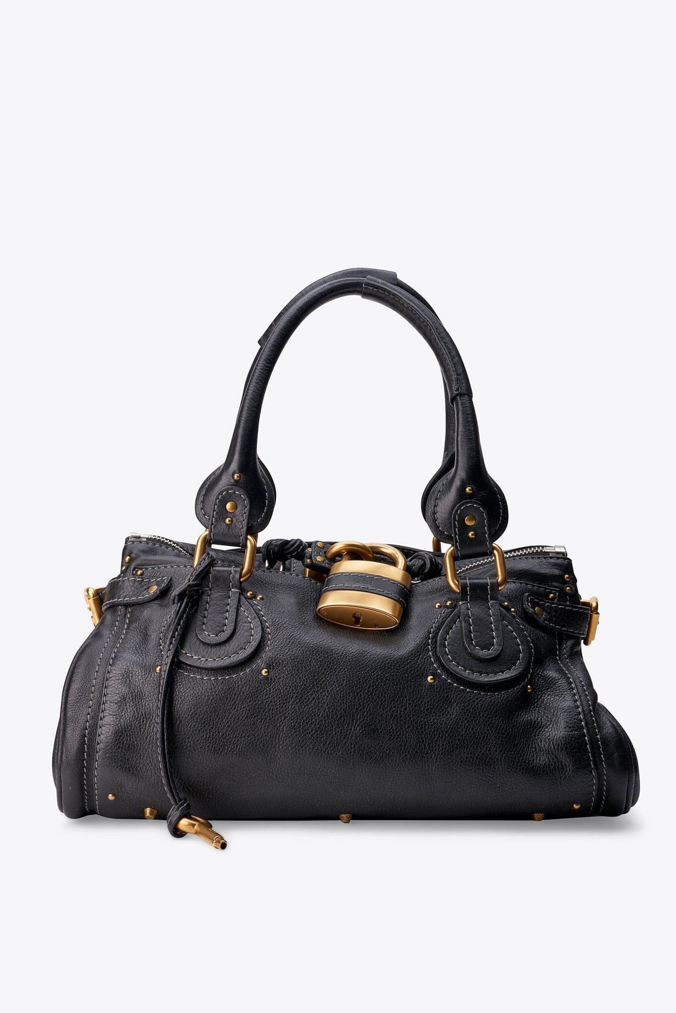 Chloé Paddington Bag in Black Leather with Gold Tone Hardware