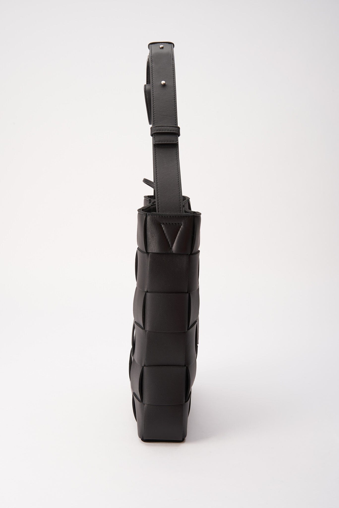 Bottega Veneta Intrecciato Black Leather Cassette Crossbody Bag