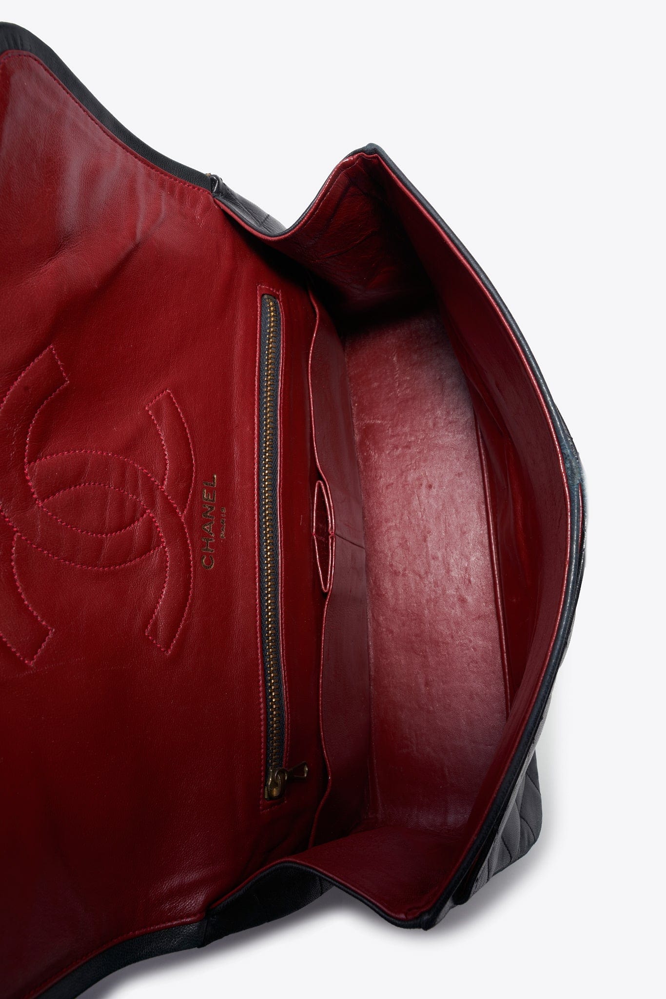 Vintage Chanel Classic Double Flap Bag Black Lambskin Leather With 24k Gold Plated Hardware