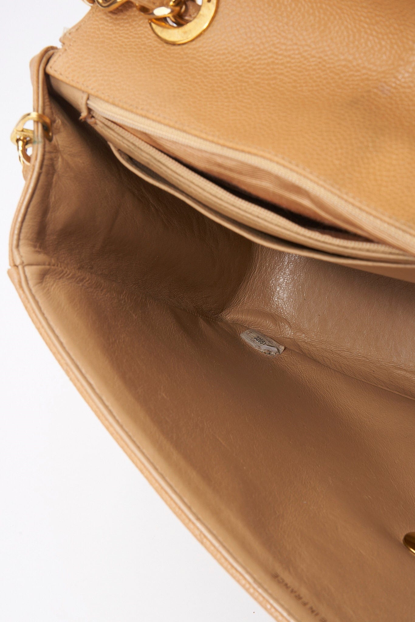 Chanel Jumbo Classic Flap Bag in Caviar Beige Leather