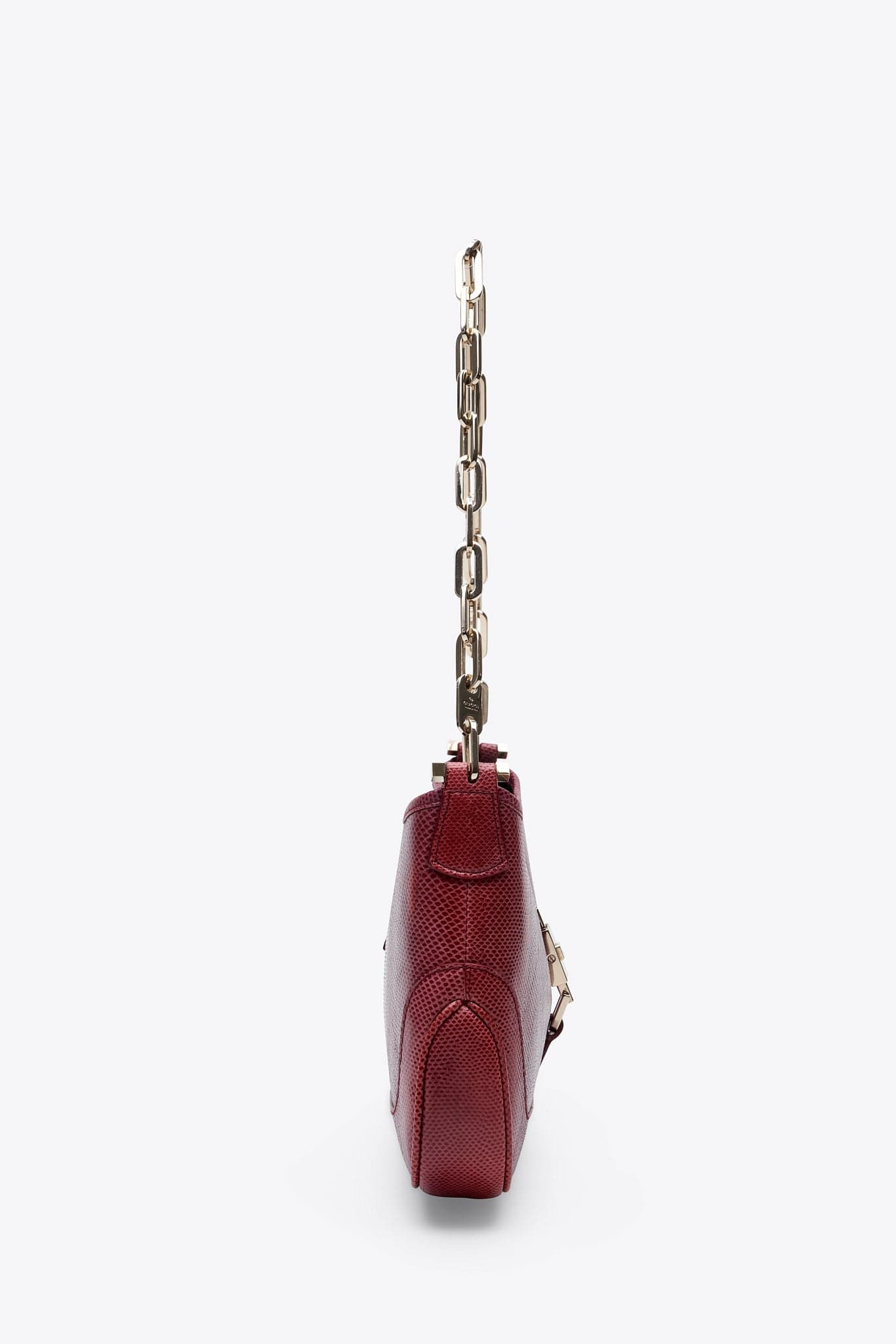 Vintage Gucci Red Lizard Chain Jackie Shoulder Bag - Tom Ford Era