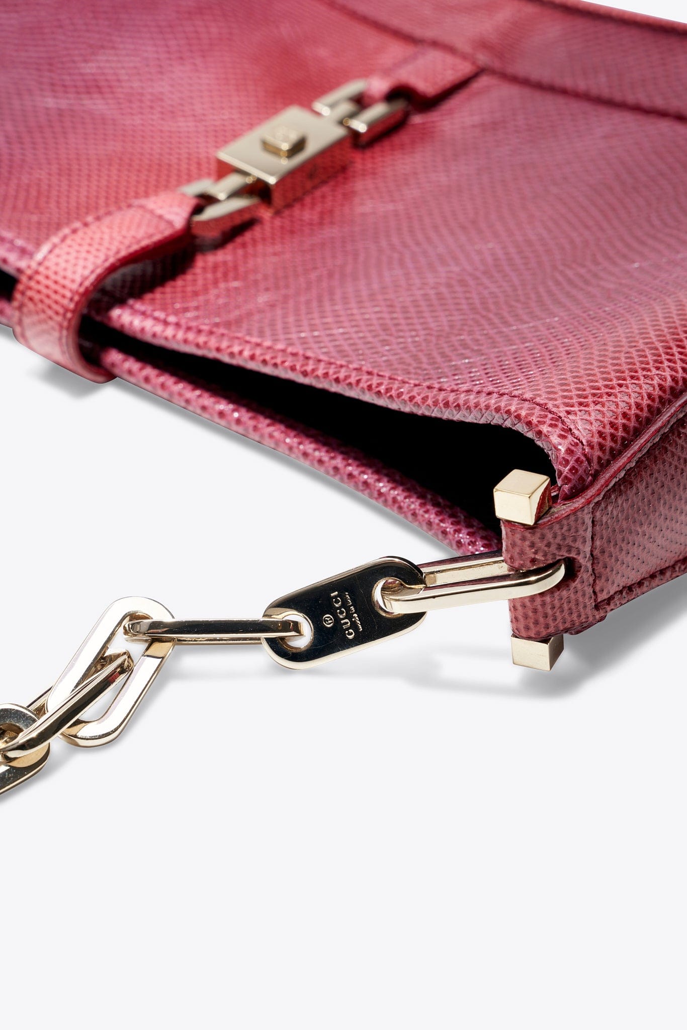 Vintage Gucci Red Snake Chain Jackie Shoulder Bag - Tom Ford Era.