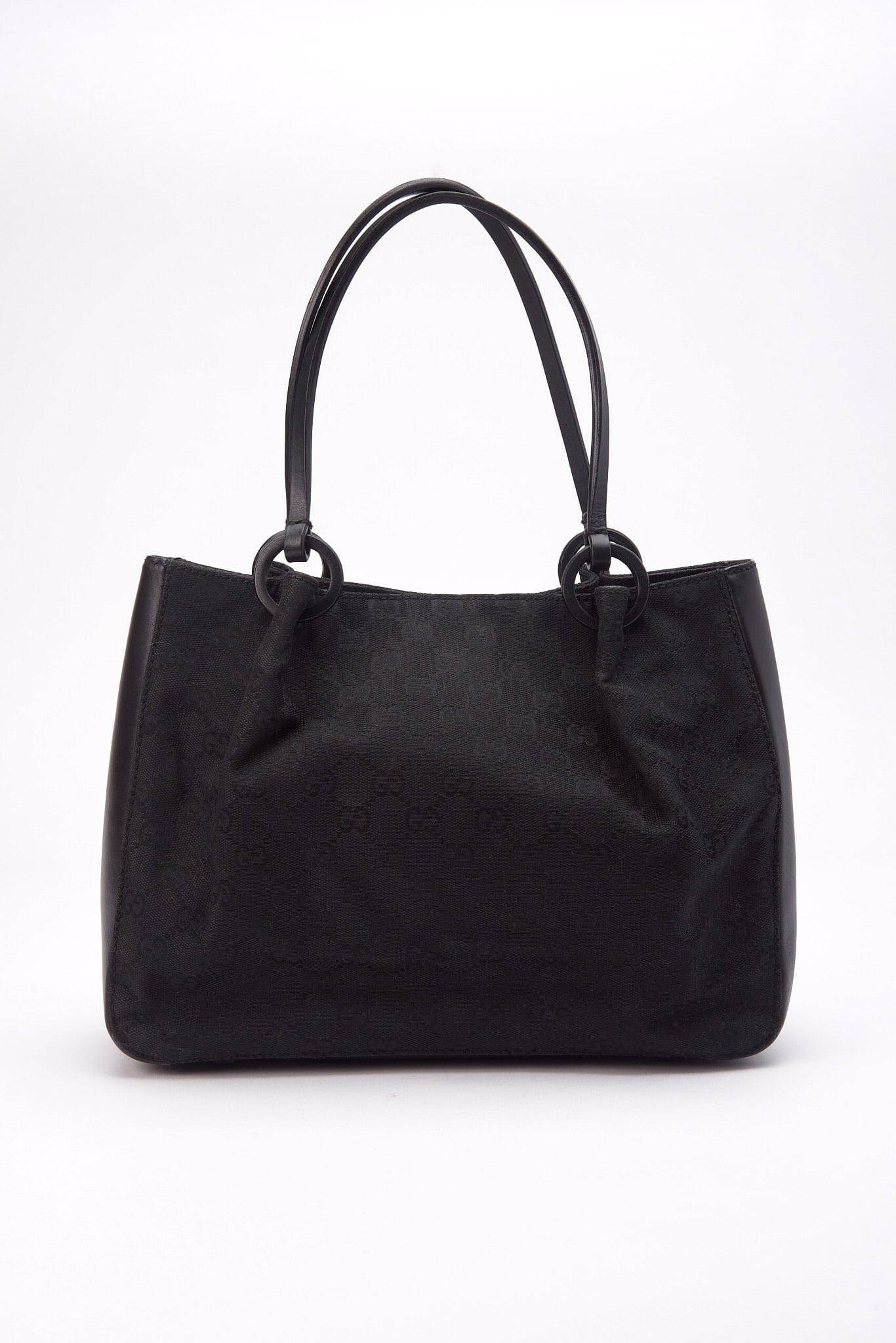 Vintage Gucci Black Canvas Shoulder Bag