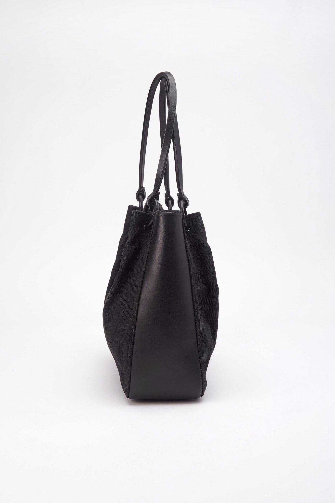 Vintage Gucci Black Canvas Shoulder Bag