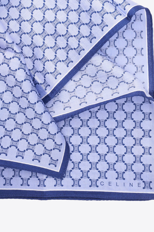 Vintage Celine Blue Cotton Scarf