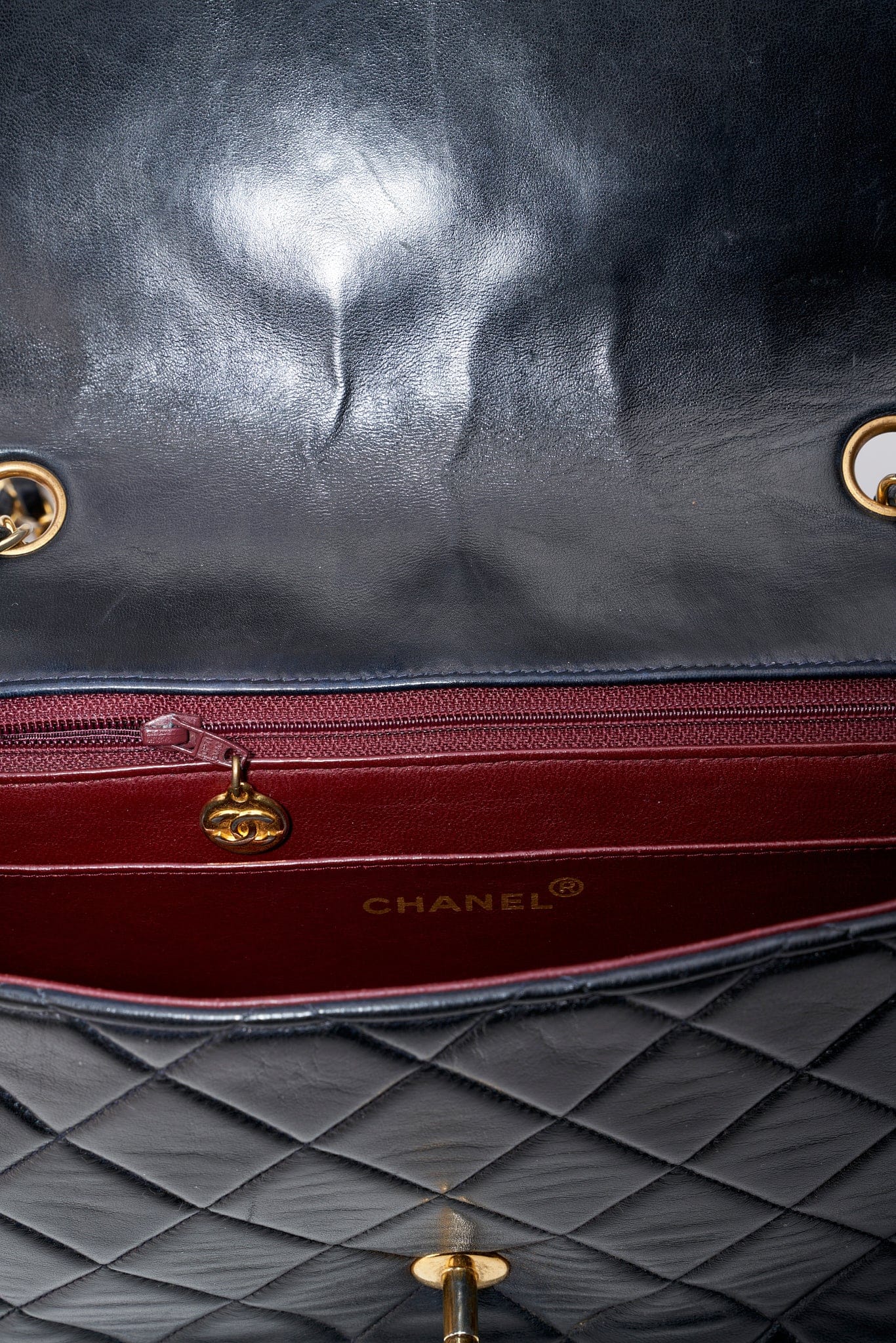 Vintage Chanel Black Lambskin Diana Flap Bag With 24K Gold Plated Hardware