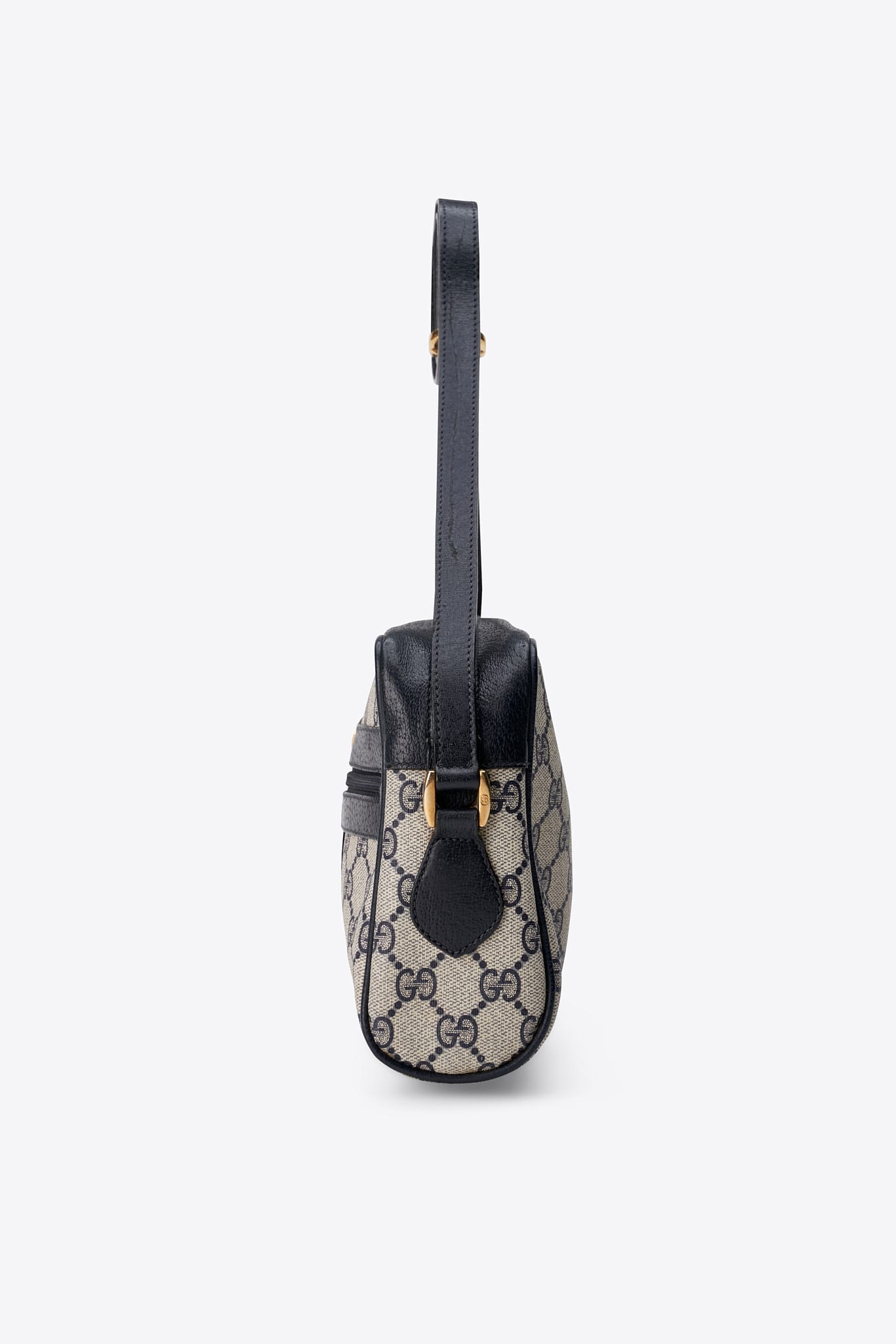 Vintage Gucci GG Supreme Canvas and Leather Crossbody Bag with Web Stripe