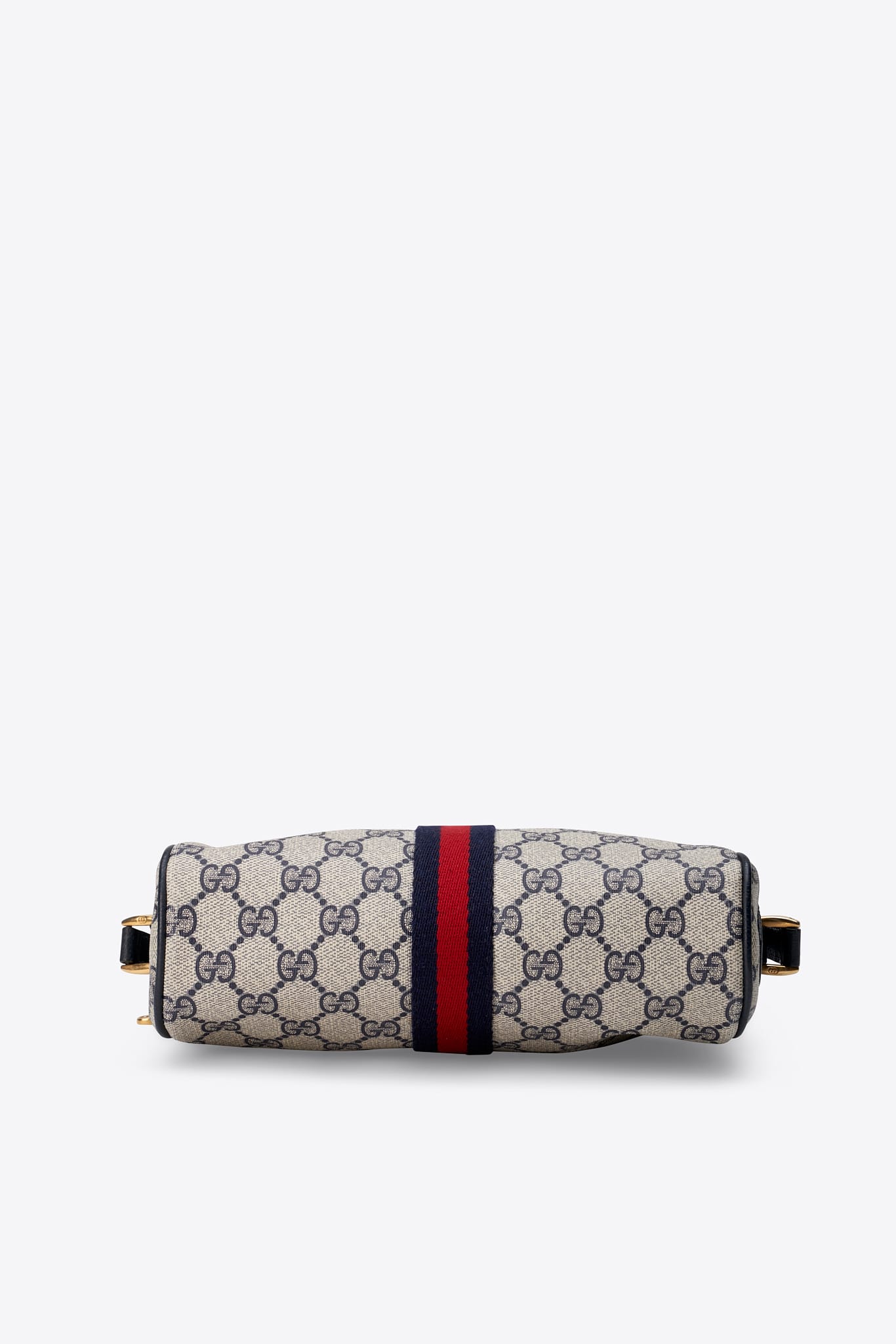 Vintage Gucci GG Supreme Canvas and Leather Crossbody Bag with Web Stripe