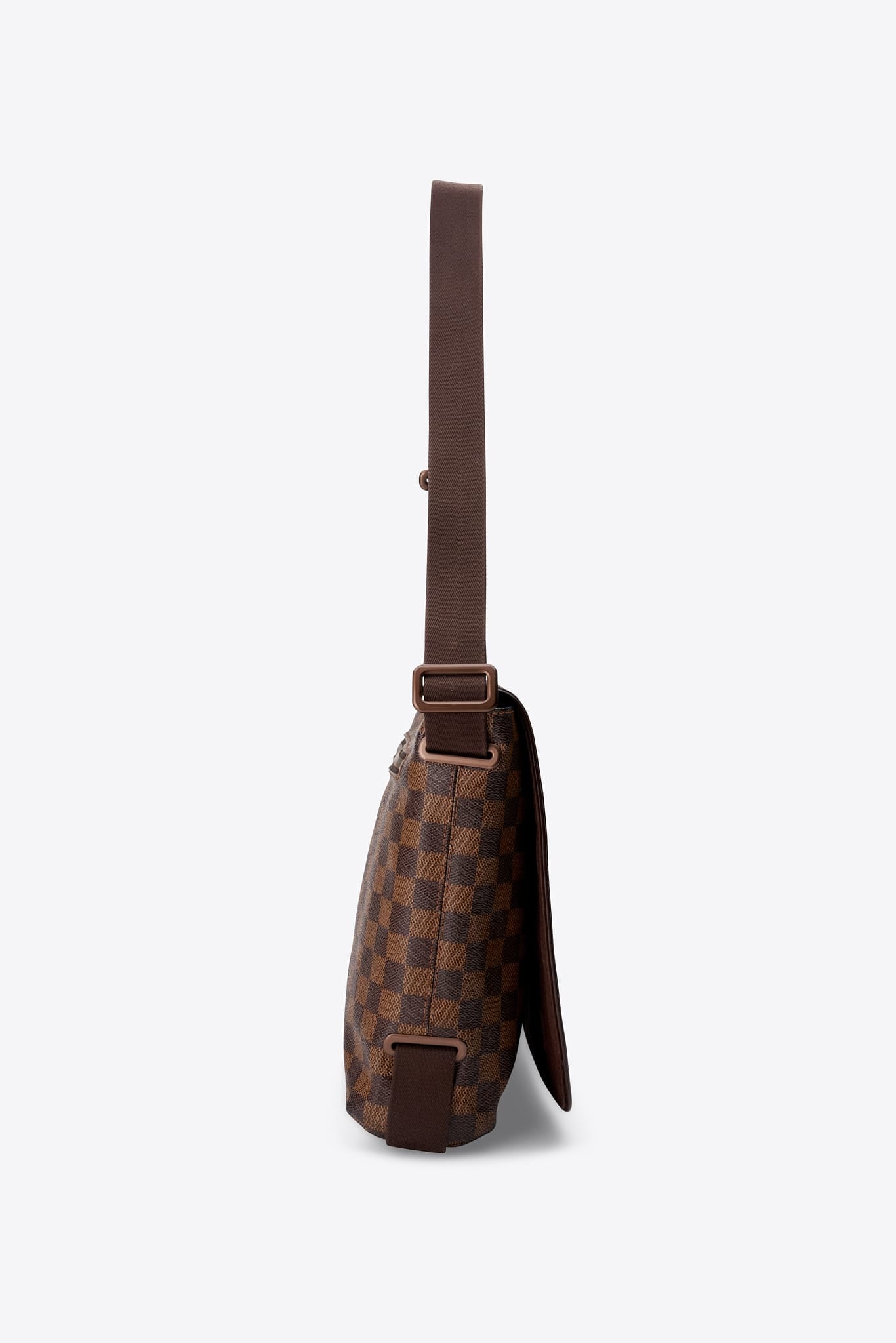 Vintage Louis Vuitton Damier Ebene Brooklyn MM Messenger Bag Brown Canvas Crossbody Bag