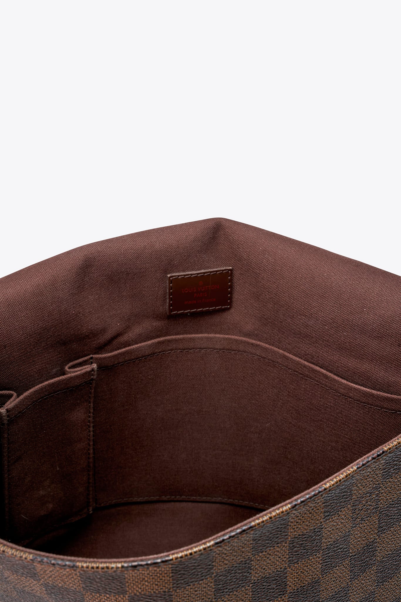 Vintage Louis Vuitton Damier Ebene Brooklyn MM Messenger Bag Brown Canvas Crossbody Bag