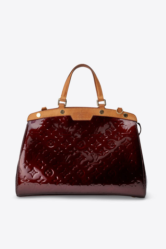 Vintage Louis Vuitton Brea MM Bag in Amarante Vernis Patent Leather