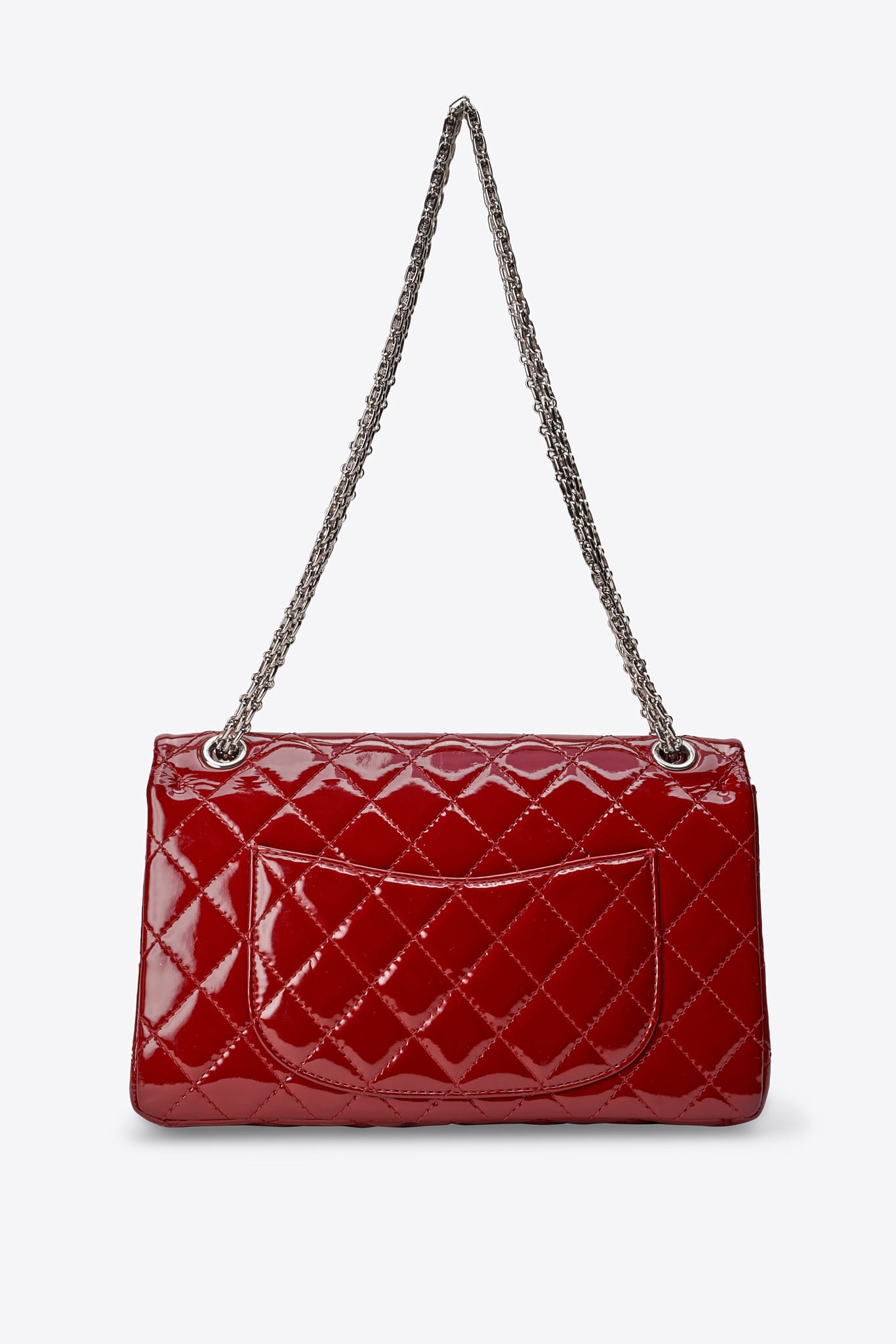 Chanel Classic Deep Red Patent Leather Double Flap Bag